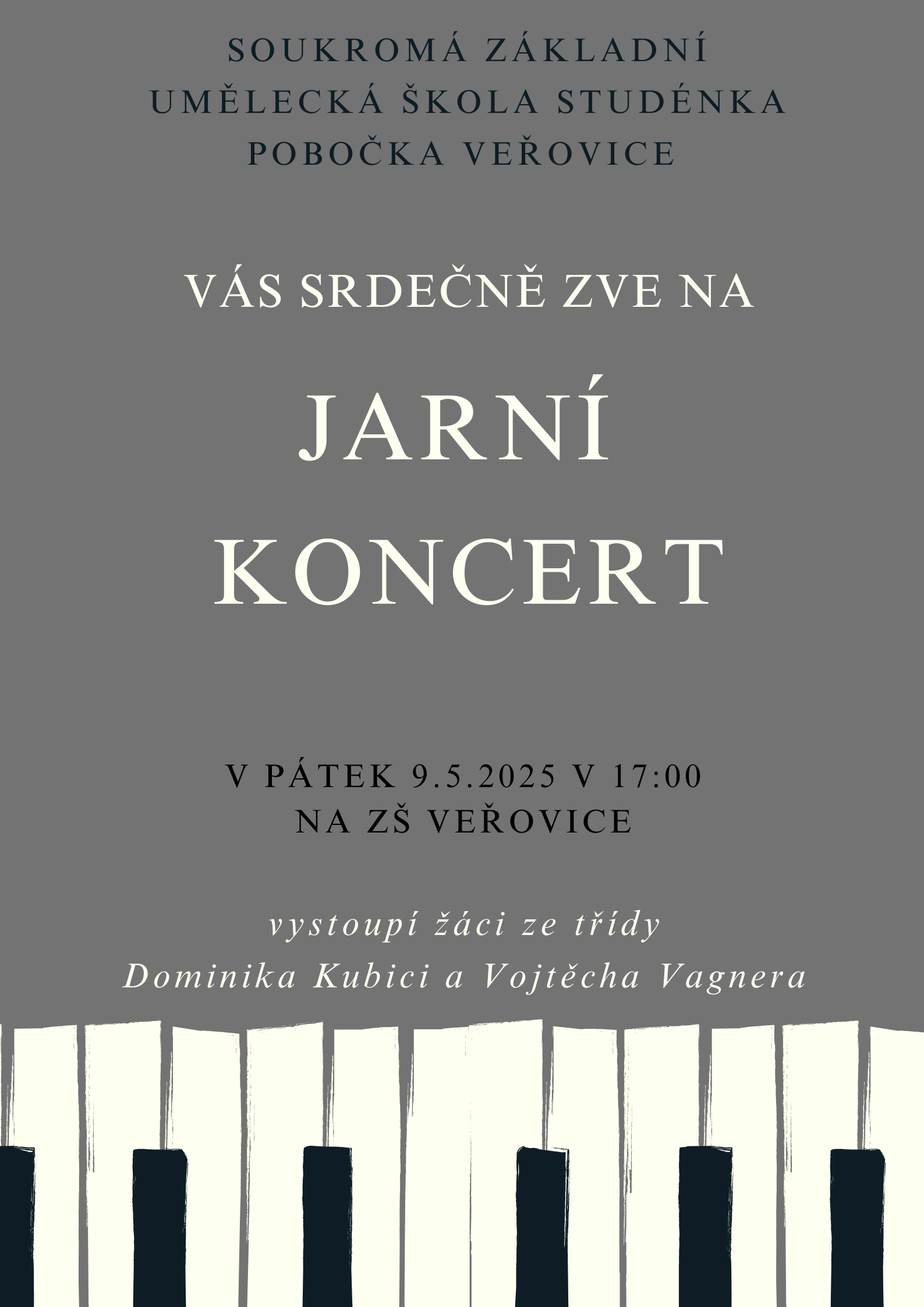 Dark Blue and White Piano Jazz Poster